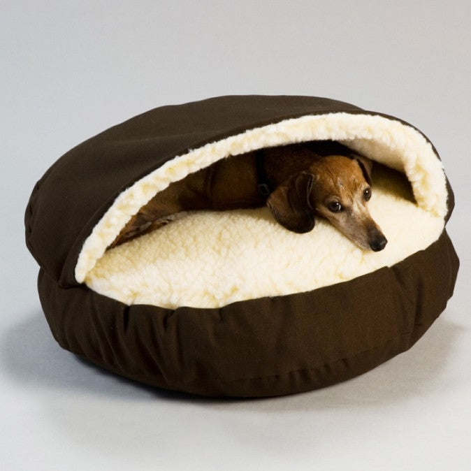 Cozy Cave Dog Bed with Sherpa Lining