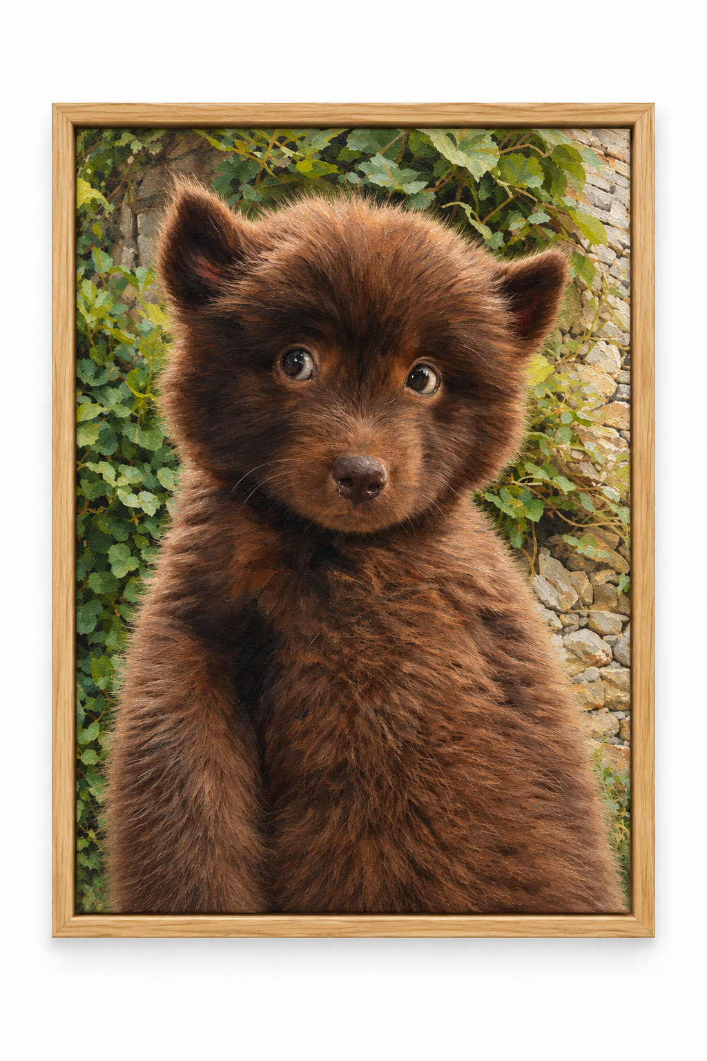 Lily Wood Grain Framed Canvas