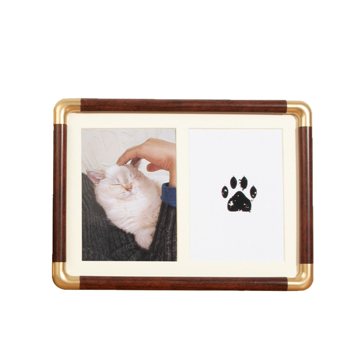 7-inch dog and cat photo frame, pet print ink paw print commemorative photo frame.